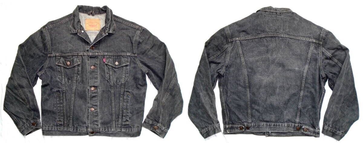 Vintage 90s Levi's Trucker Jacket Mens L Black Denim Double Vintage 90s Levi's Trucker Jacket Mens L Black Denim Double