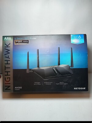 NETGEAR Nighthawk AX6 AX4300 Wi-Fi Router RAX45-100NAS