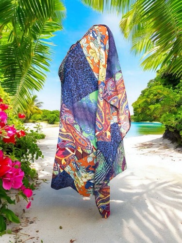 Top túnica kimono colorido Catherine’s XL adornada en el cuello **NUEVO CON ETIQUETAS** - Imagen 3 de 5