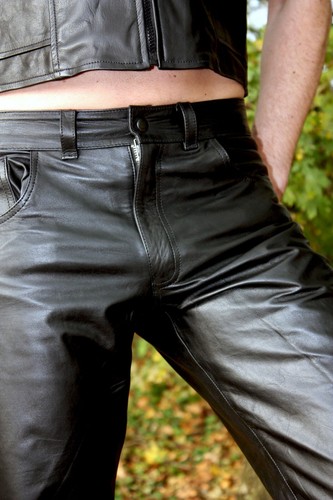 Maßanfertigung echt Leder Hose weiches Rindsleder Nappaleder 5 Pocket Style Zipp - Picture 6 of 14