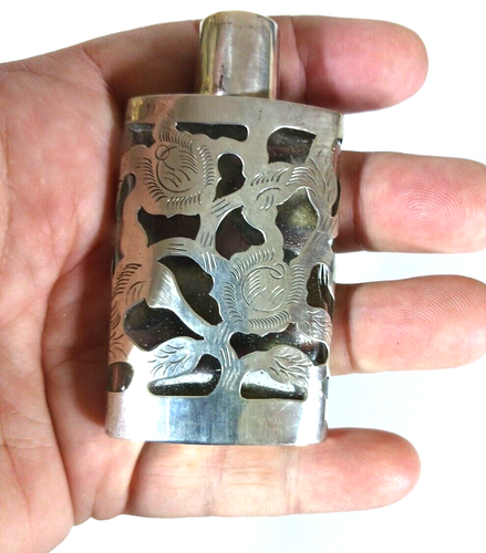 Frasco superpuesto de plata de ley botella de perfume floral México 3" - Imagen 8 de 8