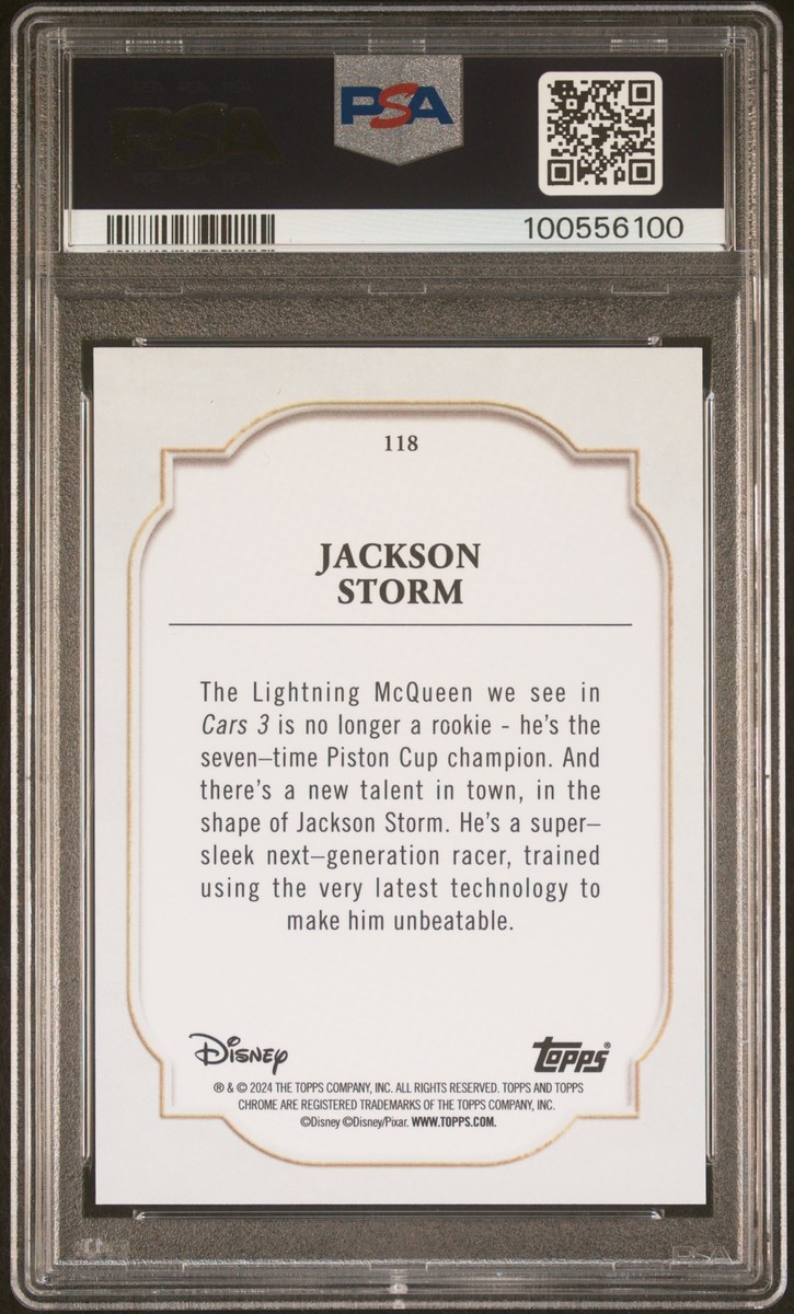 2024 TOPPS CHROME DISNEY BLACK WAVE #118 JACKSON STORM 1/10 PSA 10