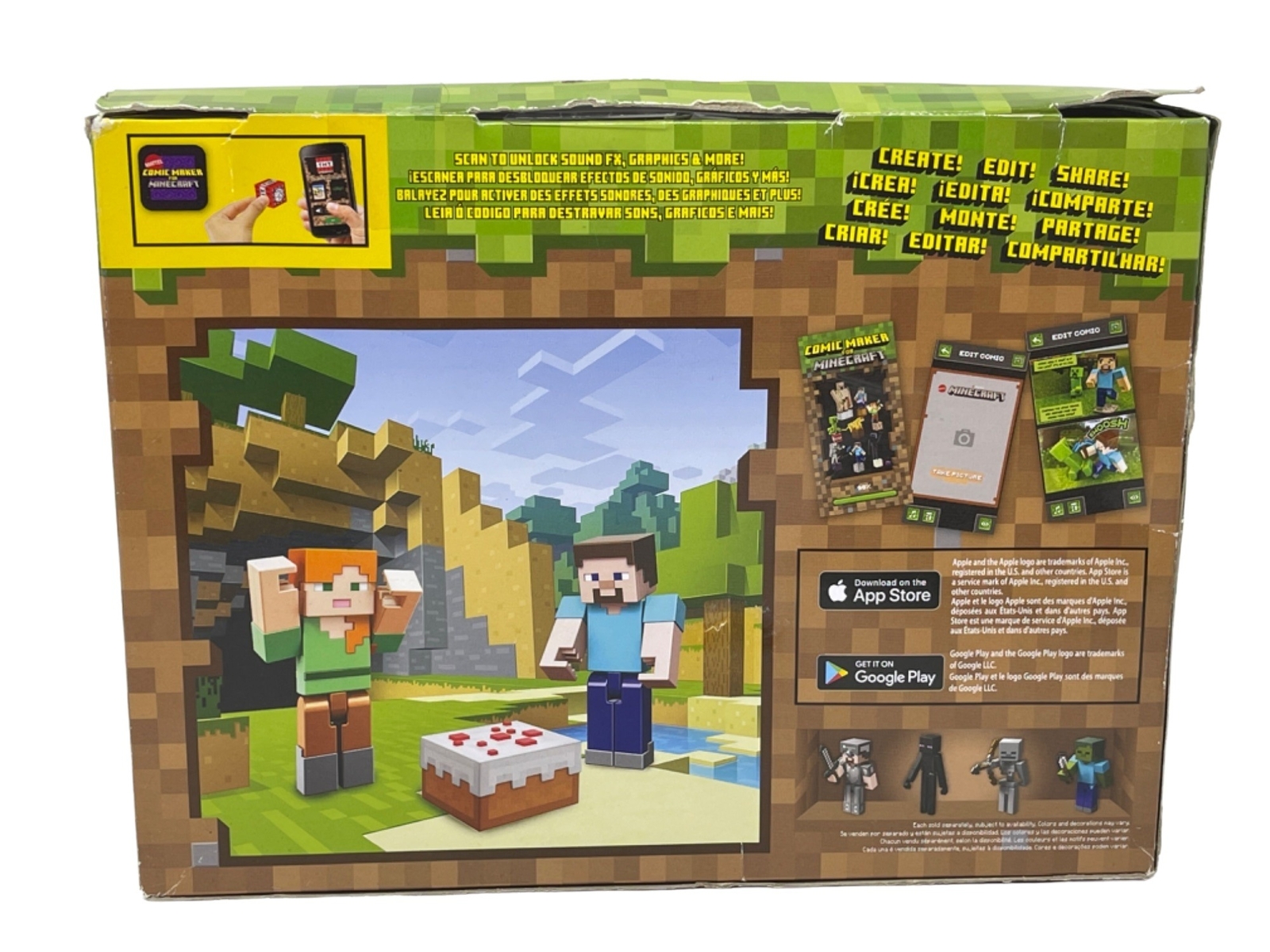 New Minecraft Celebration Hero 2 Pack 8 Piece Playset Free App 10 Yr ...