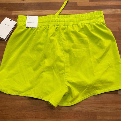 Nike One Girls' Shorts Bright Cactus/White Large - Picture 3 of 5