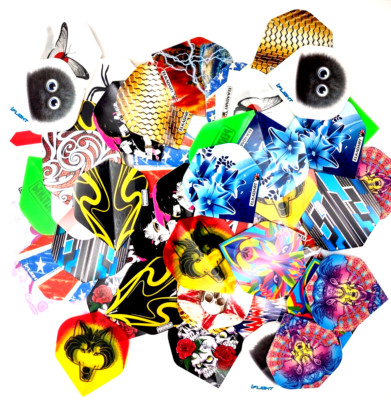 DART FLIGHTS 20 SETS / 60 TEILE VERSCHIEDENE GEMISCHTE FARBEN + DESIGNS STANDARDFORM