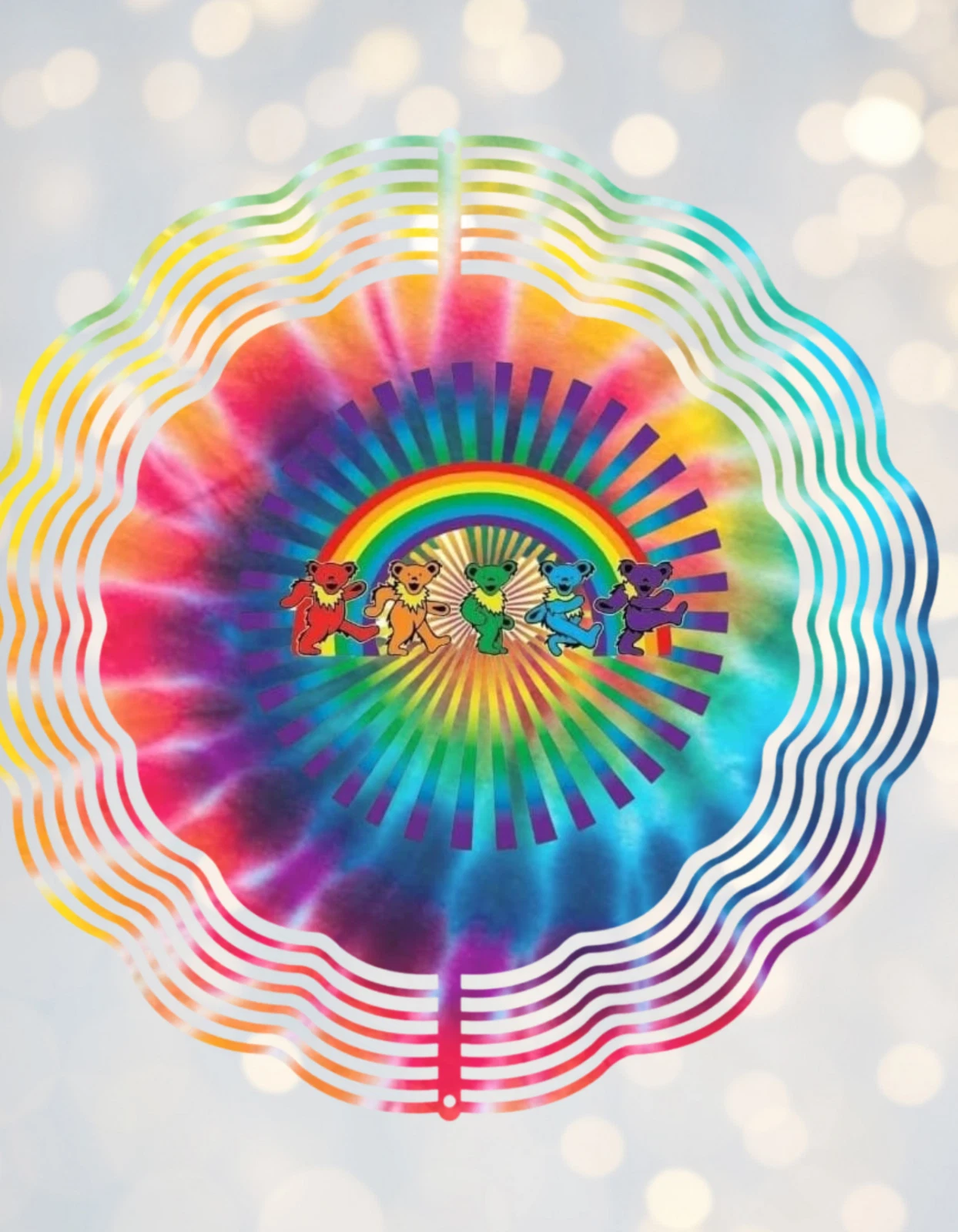 Grateful Dead Jer Bears Round Wind Spinner