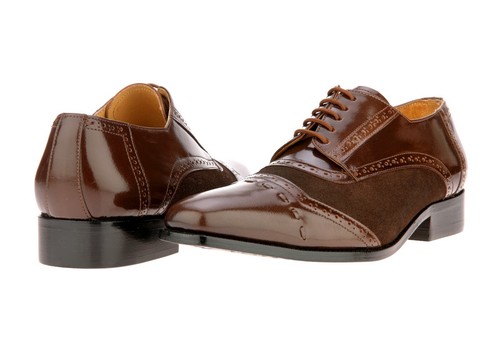 LIBERTYZENO Mens Genuine Suede Leather Oxford style lace up Formal Dress Shoes - Picture 19 of 22