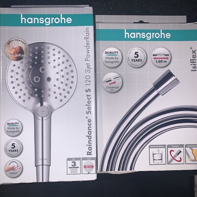 Hansgrohe Raindance Select S 120 3jet PowderRain hand shower Isiflex 1.6m Hose