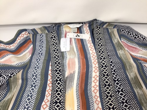 Blusa Top Christopher & Banks Multicolor Mezcla de Lino Talla P S/M (I3) - Imagen 3 de 5