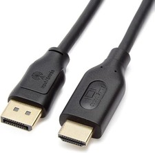 Amazon Basics DisplayPort Source to HDMI Display Cable, 3 Foot, Black