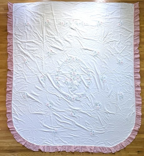 Vintage Chenille Coverlet Bed Spread Cabin Crafts Ruffle 108 x 94 KING QUEEN - Picture 14 of 18
