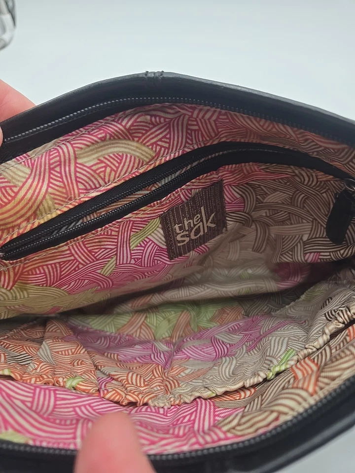 Клатч через плечо SAK Iris кожаный трехсторонний износ черная сумка маленький - Изображение 4 из 4