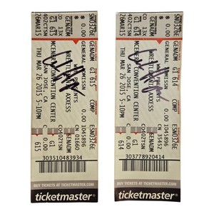 March 2015 WWE Wrestlemainia Axxess Ticket Stubs Auto Hogan