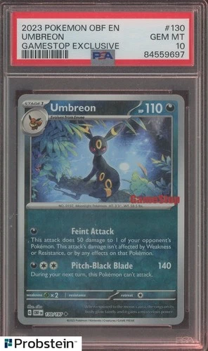2023 Pokemon OBF EN GameStop Exclusive #130 Umbreon PSA 10 GEM MINT