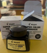 Lot 2 Pilot Super Color Marker Refill Ink 30cc X 2 Black Vintage Japan