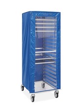 Bakery Cart Zip Cover Clear Front For Pan Rack With Wheels Blue