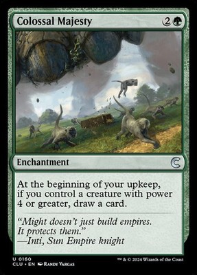 MTG 1x Colossal Majesty, NM, Ravnica Clue, Power 4 Greater Draw Card Enchantment