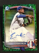 2025 Bowman Chrome 1st GREEN GRASS REFRACTOR AUTO Esteban Mejia 73/99