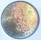 1884 0 Morgan  Dollar Uncirculated Monster Toning Overse And Reverse -77