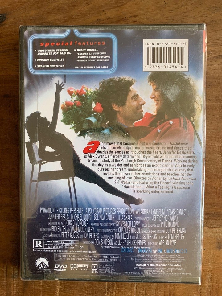 Flashdance DVD, 2002 Jennifer Beals Widescreen Collection - Brand New ...