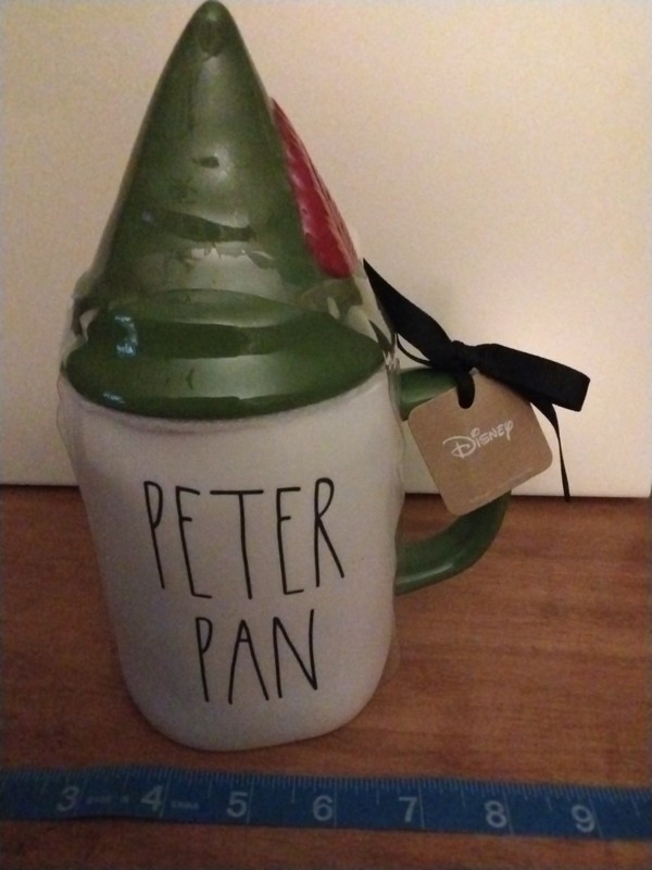 Disney Peter Pan Large Mug With Hat Lid. New