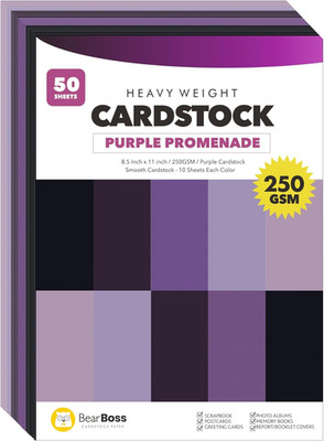 Purple Cardstock Paper 8.5X11 50 Sheets, Heavyweight 92Lb Cover for Crafts DIY C