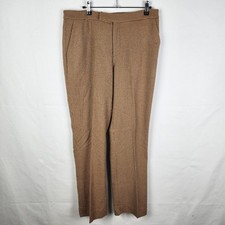Vtg Lauren Ralph Lauren Wool Angora Herringbone Tan Straight Leg Pants Women 10