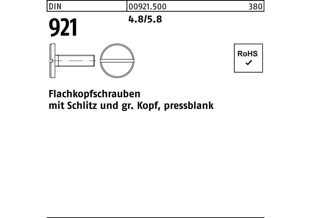 Рейхерная Флахкопфшраубе DIN 921 м.Schlitz M 6 x 8 4,8/5,8