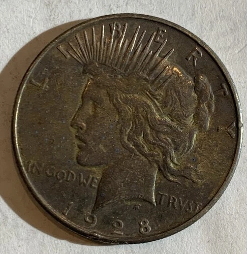 ⭐ 1928 S US PEACE DOLLAR SILVER COIN, XF ⭐