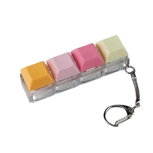 4-Keys Mechanical Keyboard Key Toy Keychain Party Stress Relief DIY Fidget - Afbeelding 9 van 34
