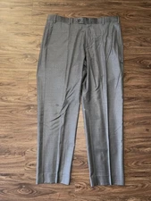 Zanella Dress Pants Mens 36 Gray Parker Wool Made Italy Loro Piana Pleated