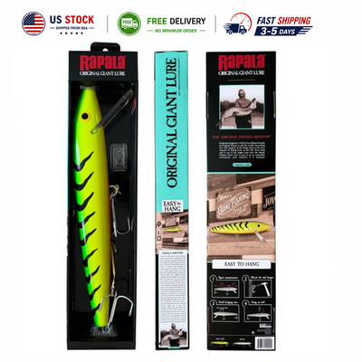 Rapala's 24.5  Giant Fishing Lure, Décor, Firetiger, Green Yellow, 2.5 lbs