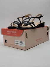 Easy Spirit Womens Glenni Round Toe Block Heel Sandals Shoes Black Size 9M