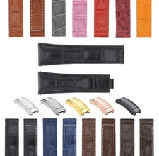 20MM LEATHER ALLIGATOR STRAP BAND CLASP FOR ROLEX DAYTONA 16520,116519 PRESIDENT
