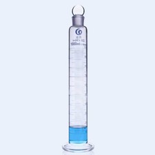 Transparent 1000ml Graduated Measuring Cylinder w/ Stopper Teaching Lab Supply