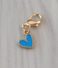 Small Blue Heart  Charm  Zipper Decoration  Lobster Claw Clasp  Keychain