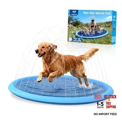 67'' Splash Pad for Dogs and Kids, Non-Slip Sprinkler Pad, Thick Non 67-INCH
