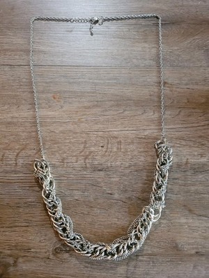 AEO American Eagle Outfitters Silver Tone Multi Strand Necklace Braided Lobster