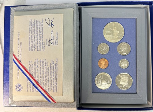 1986 U.S. Prestige Proof Set in box W/ COA - 7 Coins USPC84PB - Picture 3 of 4