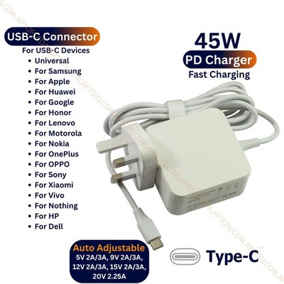 Für HP CHROMEBOOK 11A-NA0800NO USB-C 45W Laptop Ladegerät Typ C Netzteil