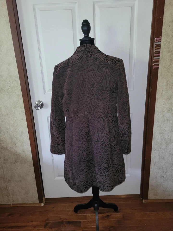 Abrigo largo medio diseño tigre marrón Giacca con bolsillos talla M Foto 2 de 4