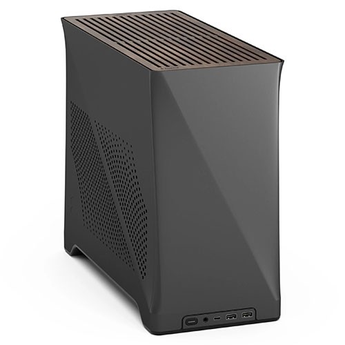 Fractal Design Era 2 Itx Charcoal Grey Compact Case W/ Walnut Top Mini Itx Requi
