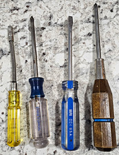 Vintage Made in USA Mechanic's Screwdriver Lot 4 Pieces - Craftsman, Proto, NAPA