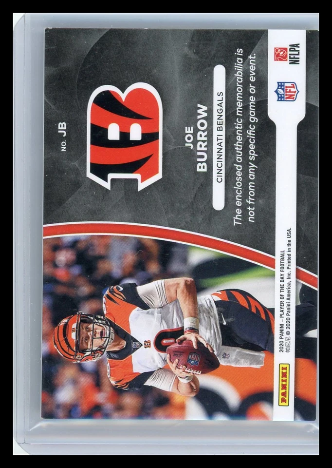 Joe Burrow - 2020 Panini Player of the Day Rookie Patch 16/25 - Image 2 of 2