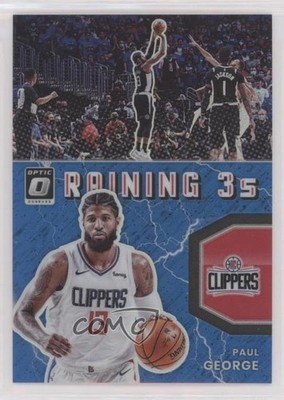2021-22 Panini Donruss Optic Raining 3s Blue Prizm 39/49 Paul George #19 4f5