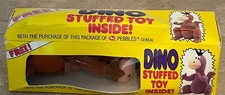 Flintstones Dino Stuffed Toy Post Pebbles Cereal Premium Unused in Box