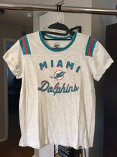 Miami Dolphins Gray Tapered Shirt Ladies Women Medium Petite