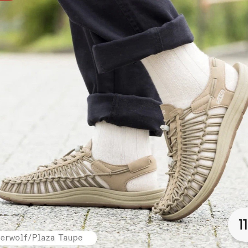 Keen Uneek sandalo uomo taglia USA 11 Timberwolf Plaza Taupe plantare anatomico