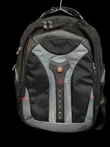 SwissGear Laptop Backpack Black Gray Multi-Compartment Travel Bag