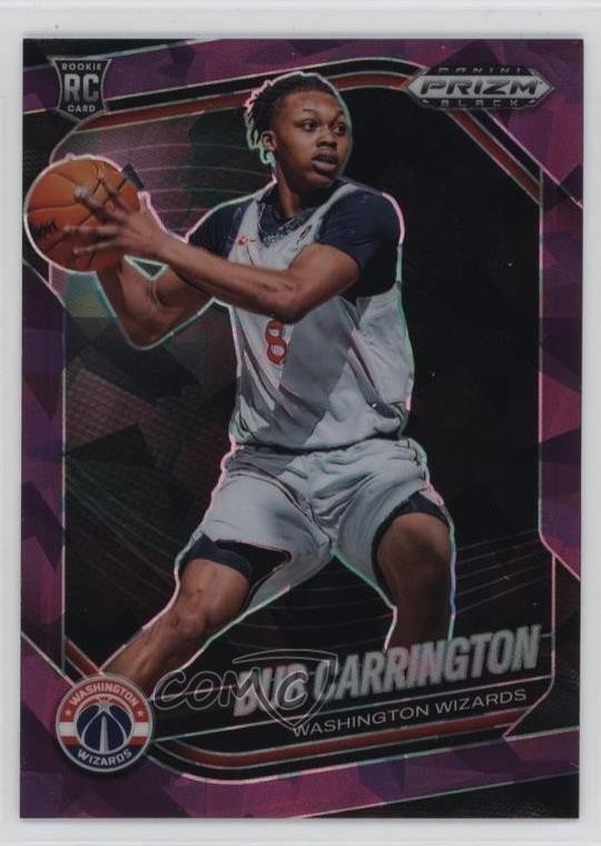 2024-25 Panini Prizm Black Purple Ice 140/149 Bub Carrington #92 Rookie RC 0lt6